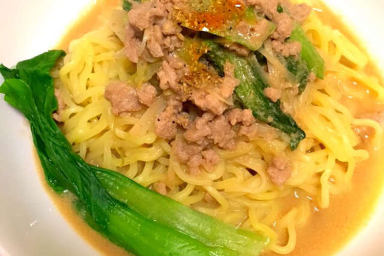 簡単 辛くない汁なし担々麺 レシピ 作り方 By まぴぽん クックパッド