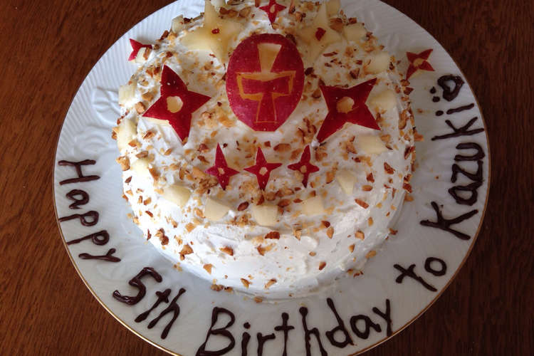 りんごでニンニンジャーバースデーケーキ レシピ 作り方 By Shietti クックパッド 簡単おいしいみんなのレシピが357万品