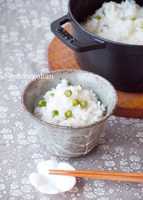 STAUB18cmココット鍋で炊く豆ご飯
