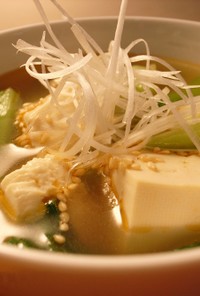 無添加◎簡単　基本の豆腐と青梗菜のスープ