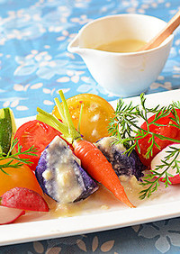 塩麹ディップ☆カラフル野菜のサラダ