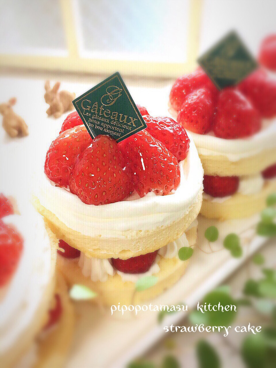 苺をサンドしたショートケーキ♡の画像