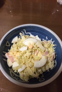 簡単　キャベツ　卵　ハム　のマヨサラダ