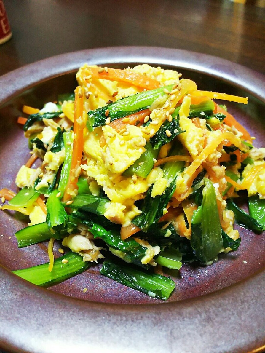 小松菜とニンジンの塩麹炒めの画像