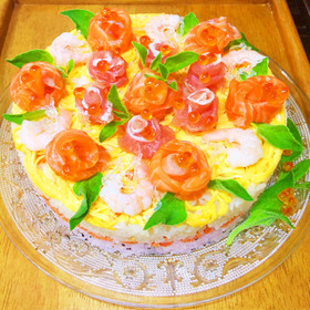 ひな祭り☆お祝いに☆寿司ケーキ