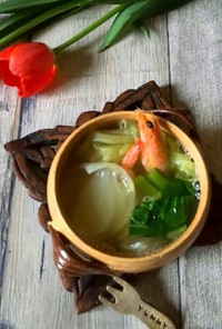 春野菜とえびのスープ