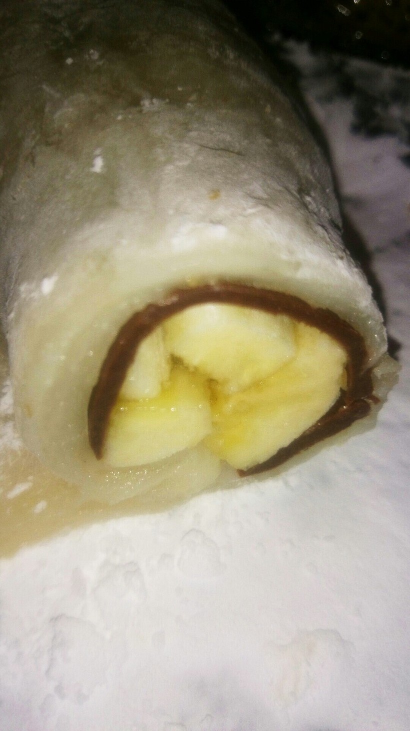 スライス生チョコで餅バナナロール 簡単の画像