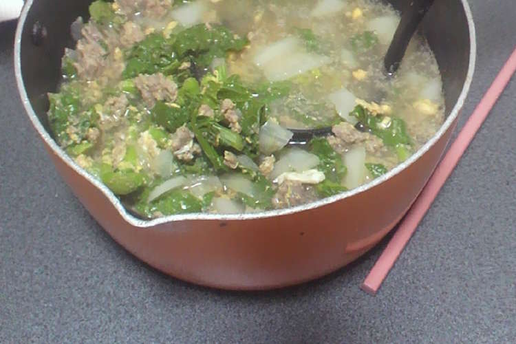菜の花とひき肉の塩こしょう卵スープ レシピ 作り方 By クックワンピース クックパッド 簡単おいしいみんなのレシピが369万品