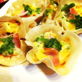 餃子の皮アレンジ☆たこ焼き器簡単キッシュ