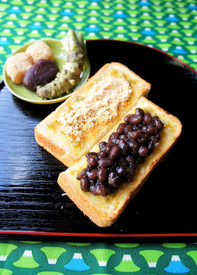 ✿静岡～わさび漬香るあべかわ餅風トーストの写真