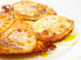 れんこんのカリカリチーズ焼き!