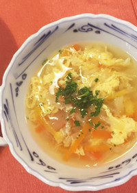 野菜とふわふわ卵スープ コンソメ味