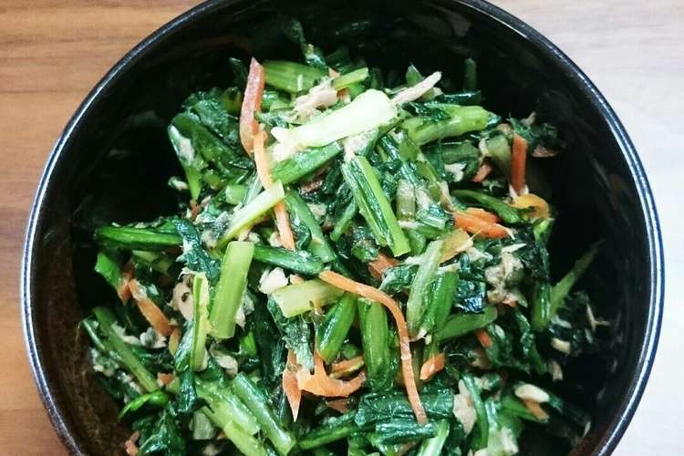 子供もよく食べる 春菊の海苔ツナ和え レシピ 作り方 By こう見えて栄養士 クックパッド 簡単おいしいみんなのレシピが352万品