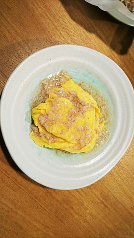 簡単♪カニ缶で天津飯 (カニ玉丼?)