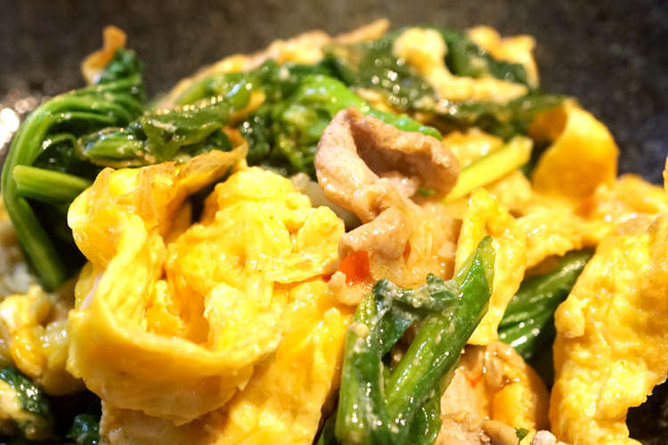 超簡単 菜の花と豚肉のウマウマ中華卵炒め レシピ 作り方 By 匡masa クックパッド 簡単おいしいみんなのレシピが360万品
