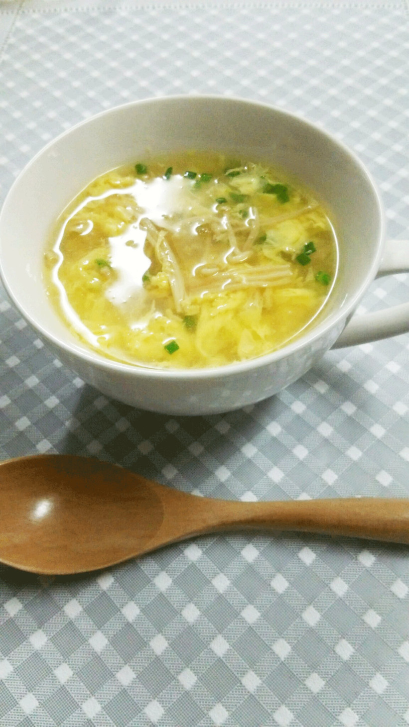 きのこと卵の中華風スープの画像