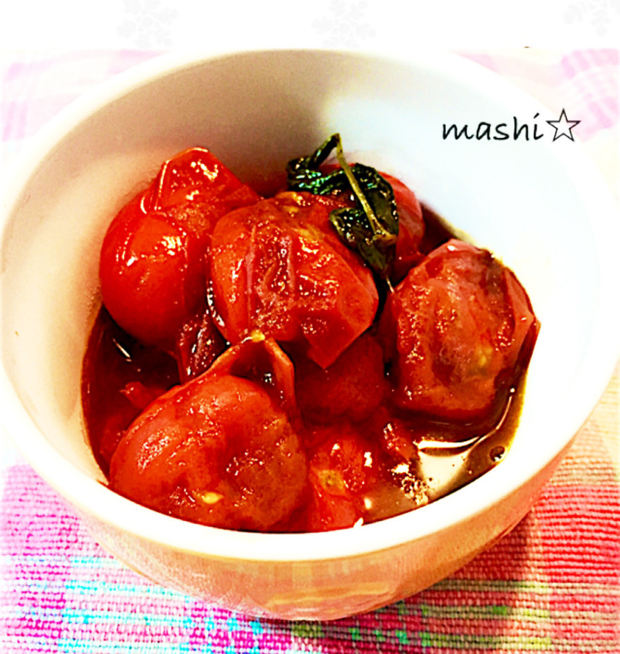 焼きミニトマト 醤油バルサミコ酢ソースの画像