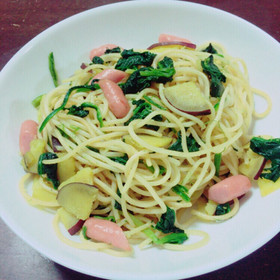 さつまいもを使った和風パスタ