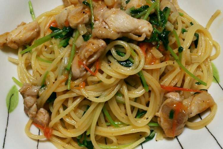 豆苗とチキンのトマトパスタ レシピ 作り方 By コルネッホ クックパッド 簡単おいしいみんなのレシピが355万品