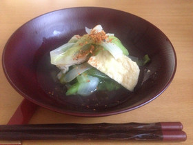 葉玉ねぎとお揚げのあっさり煮