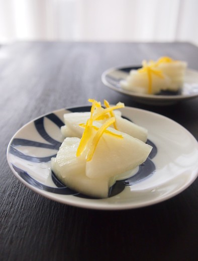 1時間で食べられる　京漬物の　柚子大根の写真