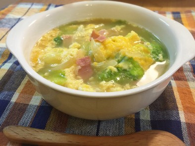 ヒミツ♡のふわふわ卵とレタスのスープの写真