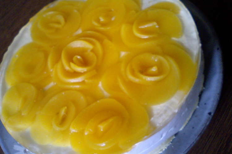 黄桃で 花のケーキ レシピ 作り方 By 潤 クックパッド 簡単おいしいみんなのレシピが353万品