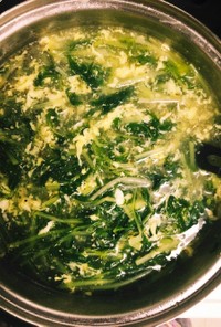 水菜と卵のキヌア＆チアシード中華スープ