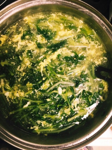 水菜と卵のキヌア＆チアシード中華スープの写真