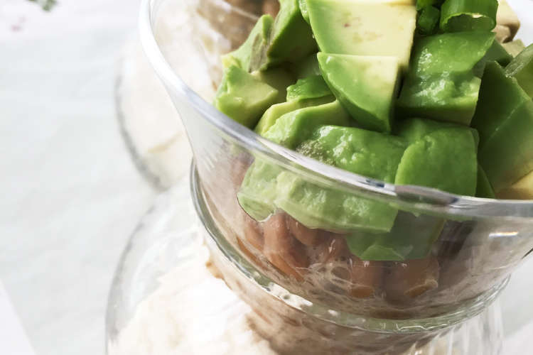 おうちシェフ 豆腐アボカド納豆パフェ レシピ 作り方 By Mykitchen クックパッド 簡単おいしいみんなのレシピが357万品
