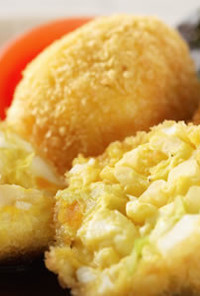 【IHレシピ】キャベツと茹で卵のコロッケ