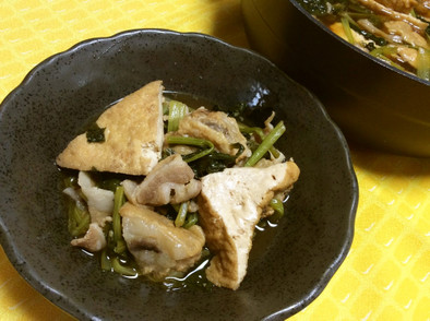 小松菜と厚揚げの煮物の写真