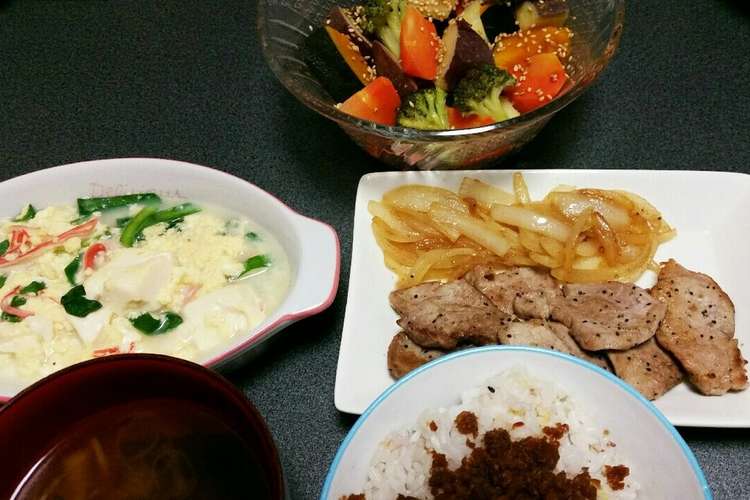 ガテン系ダンナへ簡単栄養バランス夕飯１ レシピ 作り方 By Cookarinao クックパッド 簡単おいしいみんなのレシピが355万品