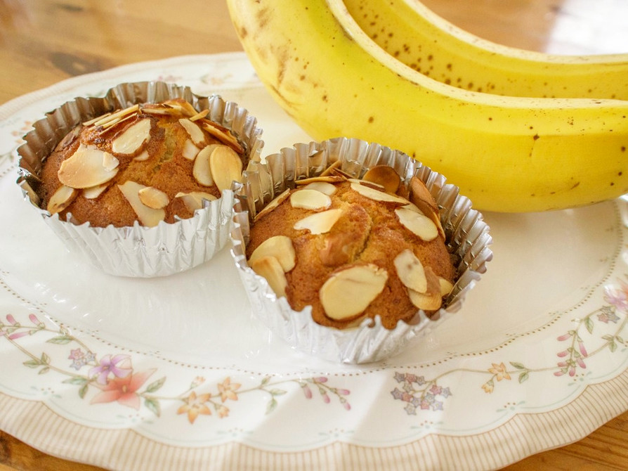 砂糖不使用のバナナマフィンのレシピ