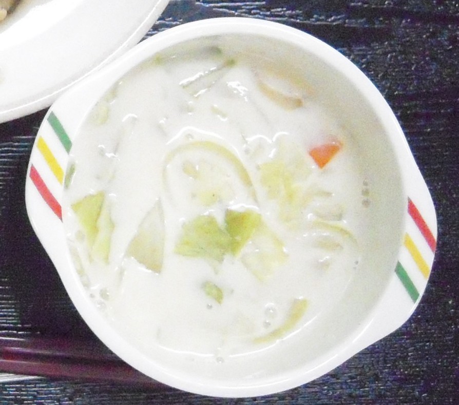 キャベツの豆乳みそスープ☆宇都宮市保セの画像