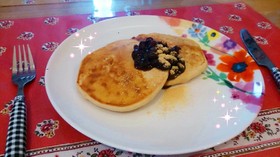 グルテンフリー&卵なし♪きなこパンケーキ