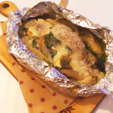 梅チーがおいちー♡鱈のホイル包み焼きの写真