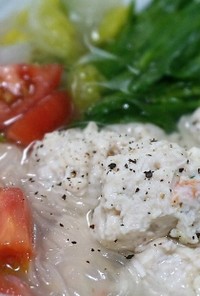 豆腐肉団子とトマトの春雨スープ