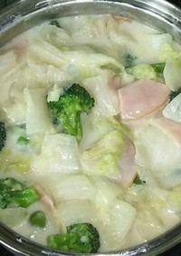 簡単☆白菜とブロッコリーのクリーム煮
