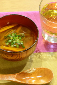 ごぼう茶の和風スープ