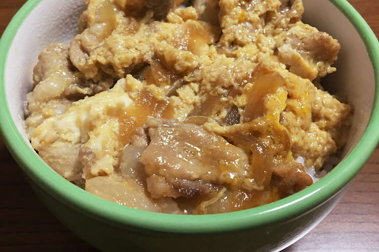 フライパンで分 簡単 豚の卵とじ丼 レシピ 作り方 By Yu Ko Mama クックパッド 簡単おいしいみんなのレシピが354万品
