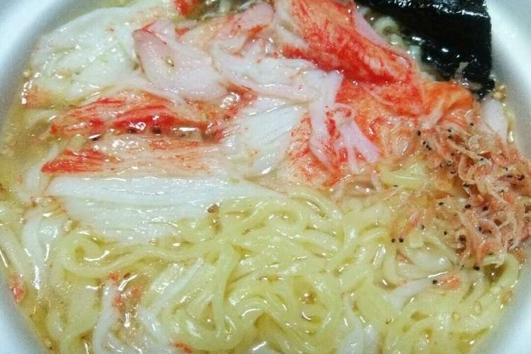 簡単夜食 中華三昧 塩にアミ蝦カニかま レシピ 作り方 By クックjl8cnc クックパッド