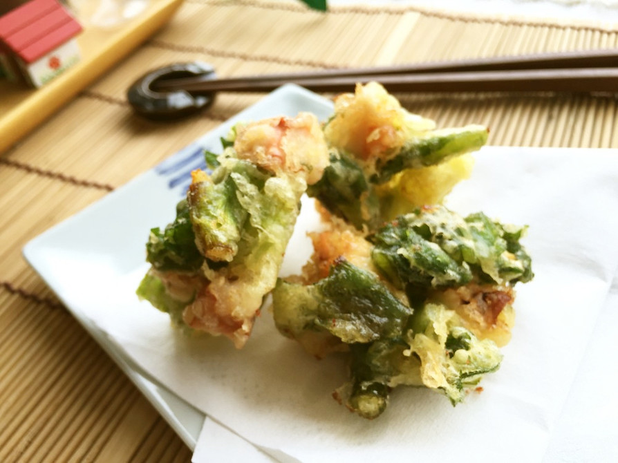 タコと分葱と大葉✿サックリかき揚げ天ぷらの画像