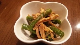 いんげんと鶏ムネ肉の胡麻和え