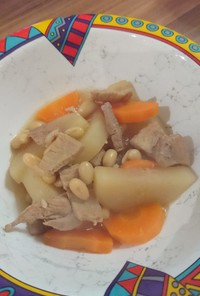 豚と大根と大豆の炒め煮