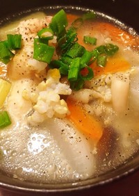 野菜たっぷり♡優しい味の参鶏湯風スープ♡