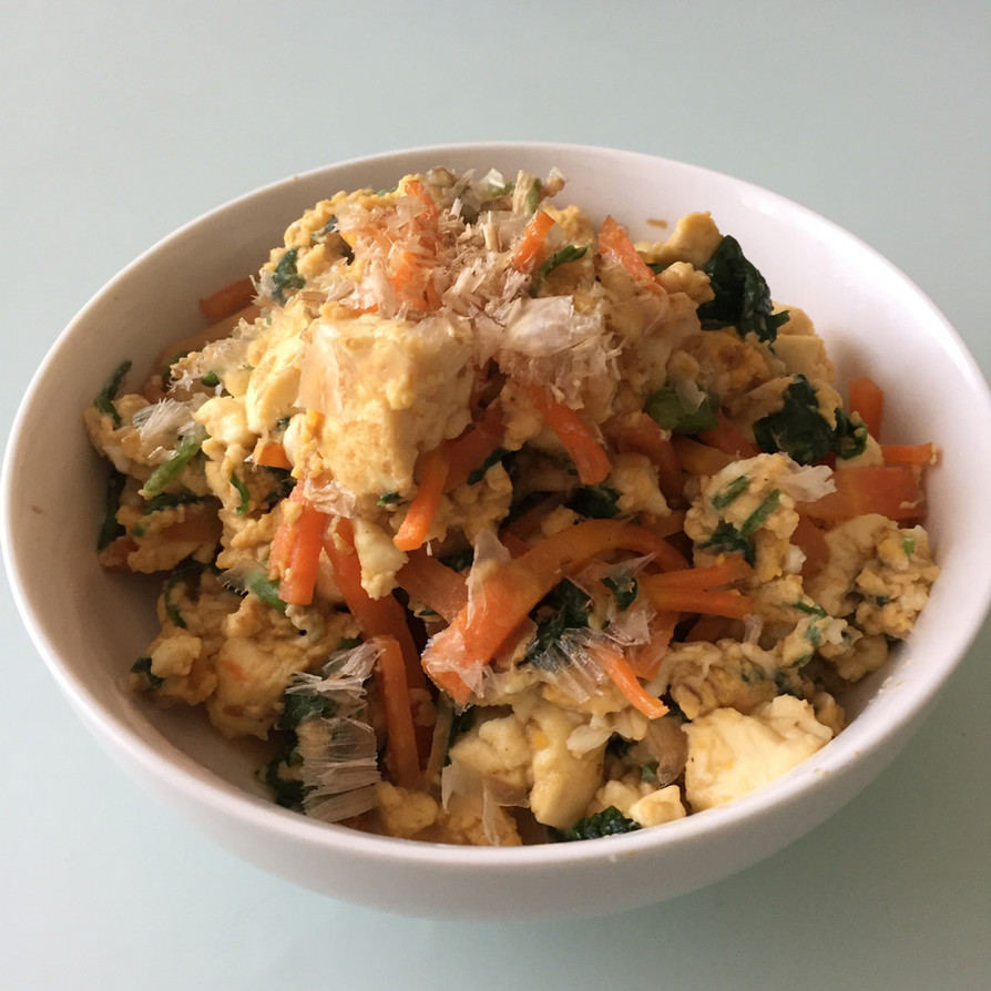 春野菜と豆腐の卵そぼろ煮の画像