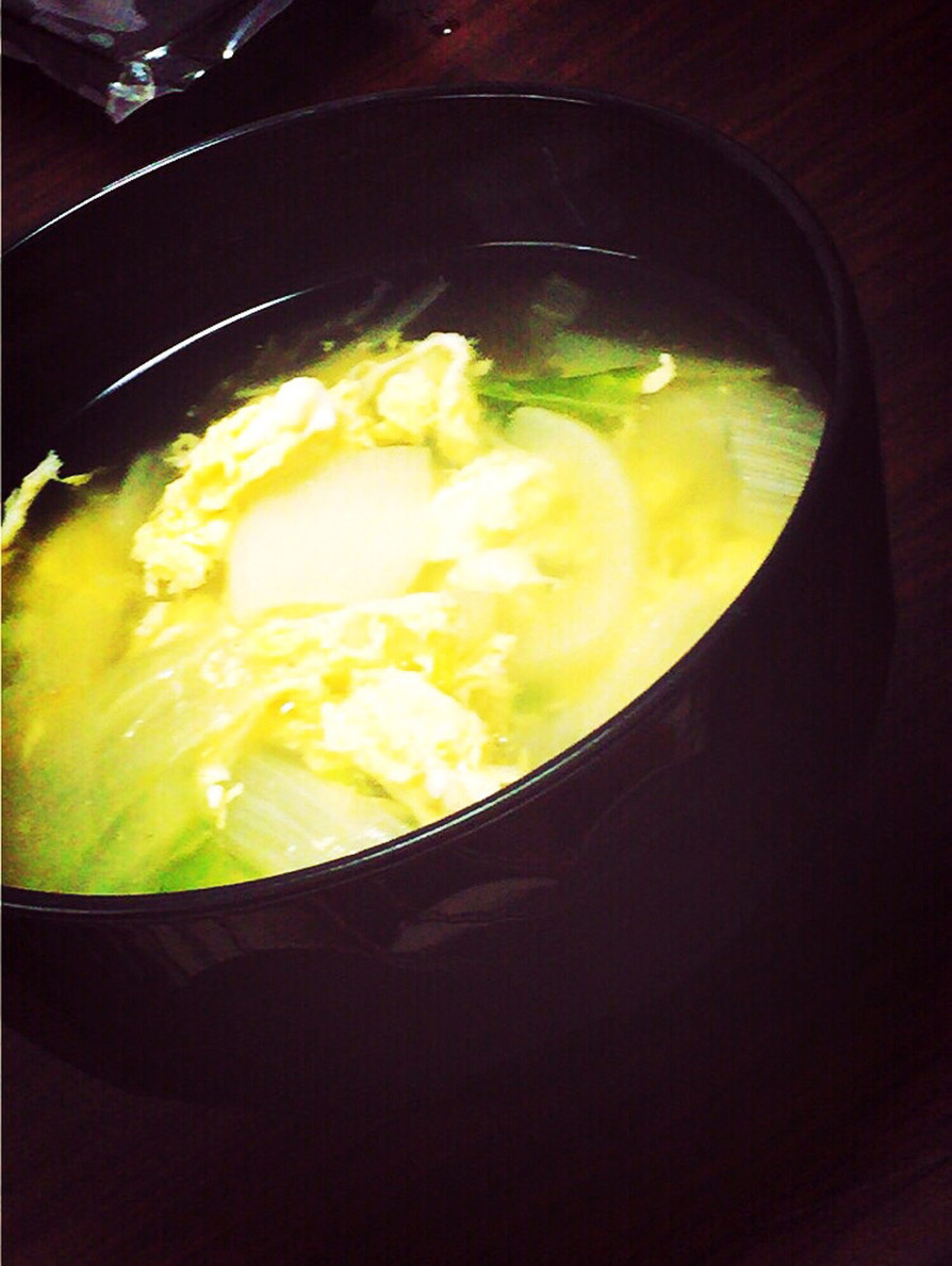 卵・白菜・玉ねぎコンソメスープの画像