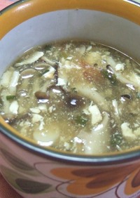 梅香る✿豆腐とキノコのとろみスープ
