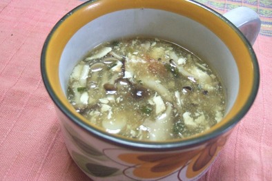梅香る✿豆腐とキノコのとろみスープの写真